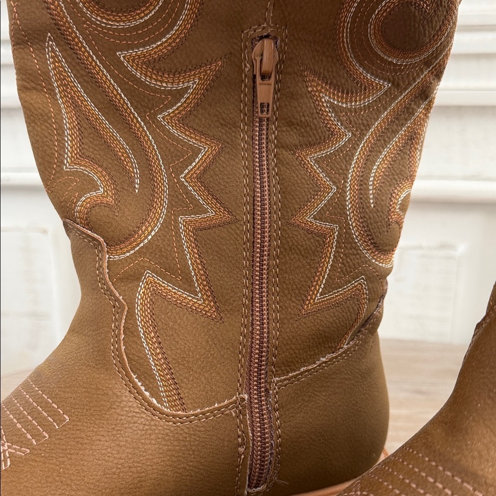 Brown Woman Western Cowboy Boots Sz 8 - Picture 2 of 8